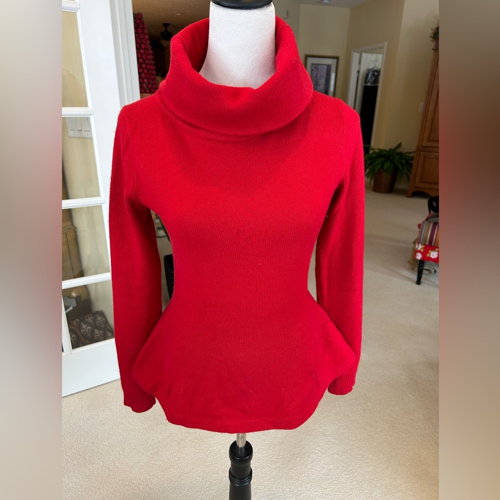 Ralph Lauren Vibrant Red Cotton Cashmere Sweater size small NWOT